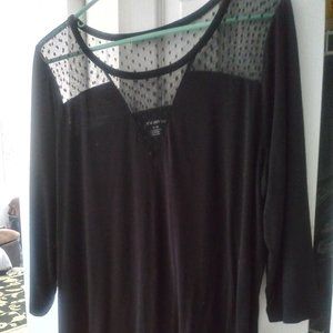 Black With Net Dot Blouse